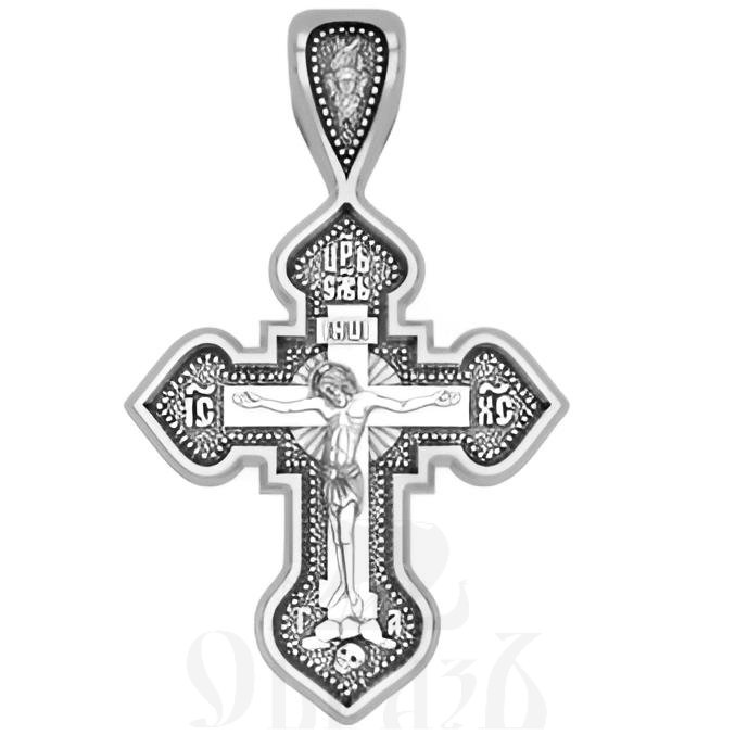 крест с образом божие матери казанская и молитвой честному кресту, серебро 925 проба с родированием (арт. 17.029р)