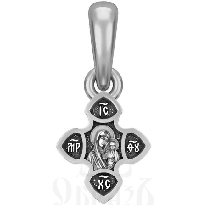 крест с образом божией матери казанская, серебро 925 проба с родированием (арт. 17.022р)